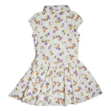 Kid Girls Collar Neck Cap Sleeve Dress