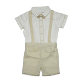 Baby Boys Shirt,Suspender With Shorts,Bow Tie(3pcs Set)