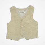 Baby Boys Collar Neck Roll Up Sleeve Shirt with Bow Tie, Waist Coat And Pant Set(4pcs pack)