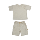 Baby Boys Drop Shoulder T-Shirt With Cargo Shorts(2pcs set)