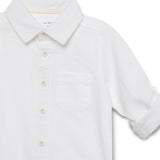 Baby Boys Collar Neck Roll Up Sleeve Shirt with Bow Tie, Waist Coat And Pant Set(4pcs pack)