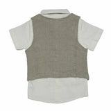 Baby Boys Waist Coat,Shirt With Bow Tie And Shorts(4pcs Set)