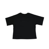 Kids Girls Drop Shoulder Black T-Shirt