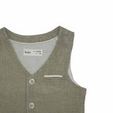 Baby Boys Waist Coat,Shirt With Bow Tie And Shorts(4pcs Set)