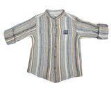 Kids Boys Grandad Collar Striped Shirt