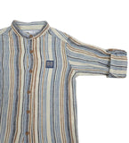 Kids Boys Grandad Collar Striped Shirt