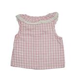 Baby Girls Gingham Checks Top & Shorts Co-ord Set with Headband(3pcs set)