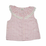 Baby Girls Gingham Checks Top & Shorts Co-ord Set with Headband(3pcs set)