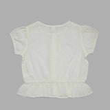 Kid Girls Peplum Hem Puff Sleeve Top