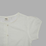 Kid Girls Peplum Hem Puff Sleeve Top