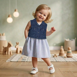 Baby Girls Knitted Denim Cardigan