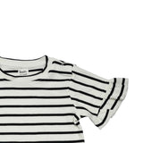 Baby Girls Denim Pinafore Dress With Inner Striped T-Shirt (2pcs Set)