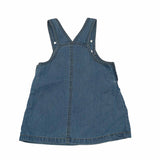 Baby Girls Denim Pinafore Dress With Inner Striped T-Shirt (2pcs Set)