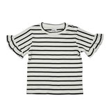 Baby Girls Denim Pinafore Dress With Inner Striped T-Shirt (2pcs Set)