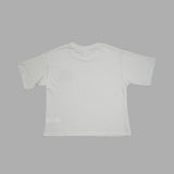 Kids Girls Drop Shoulder White T-Shirt