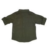 Baby Boys Olive Green Embroided Shirt
