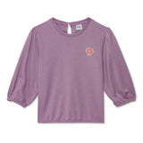 Kid Girl Round Neck Lavender Short Top
