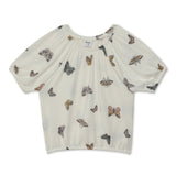 Kid Girls Raglan Half Sleeve Printed Top