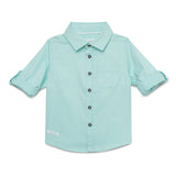 Baby Boys Collar Neck Roll Up Sleeve Shirt