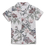 Kid Boys Safari Collar Neck Half Sleeve Printed Shirt