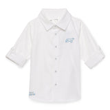 Baby Boys Collar Neck Roll Up Sleeve Shirt