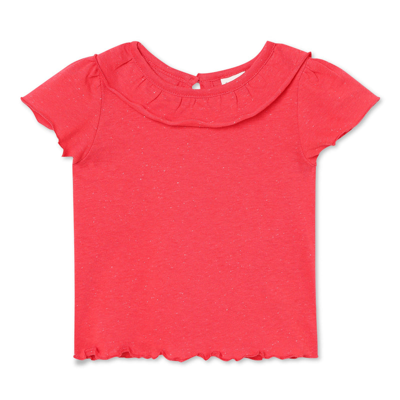 Baby Girls Frill Neck Half Sleeve Top