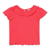 Baby Girls Frill Neck Half Sleeve Top