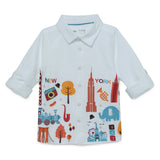 Baby Boys Collar Neck Graphic Shirt