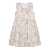 Kid Girls Frill Neck Sleeveless Sand Dress