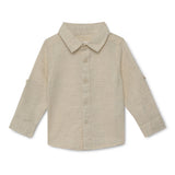 Baby Boys Collar Neck Roll Up Sleeve Shirt