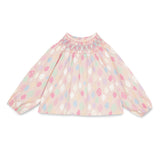 Baby Girls Smocking Neck Long Sleeve Top