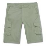 Kid Boys Solid Twill Olive Cargo Bermuda