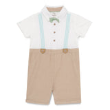Baby Boys Collar Neck Half Sleeve Playsuit