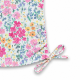 Kid Girls Floral Side Tie Textured Puff Sleeve Top