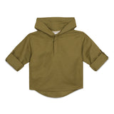 Baby Boys Hooded Roll Up Sleeve Shirt