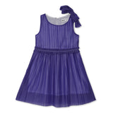 Baby Girls Round Neck Sleeveless Pleated Dress