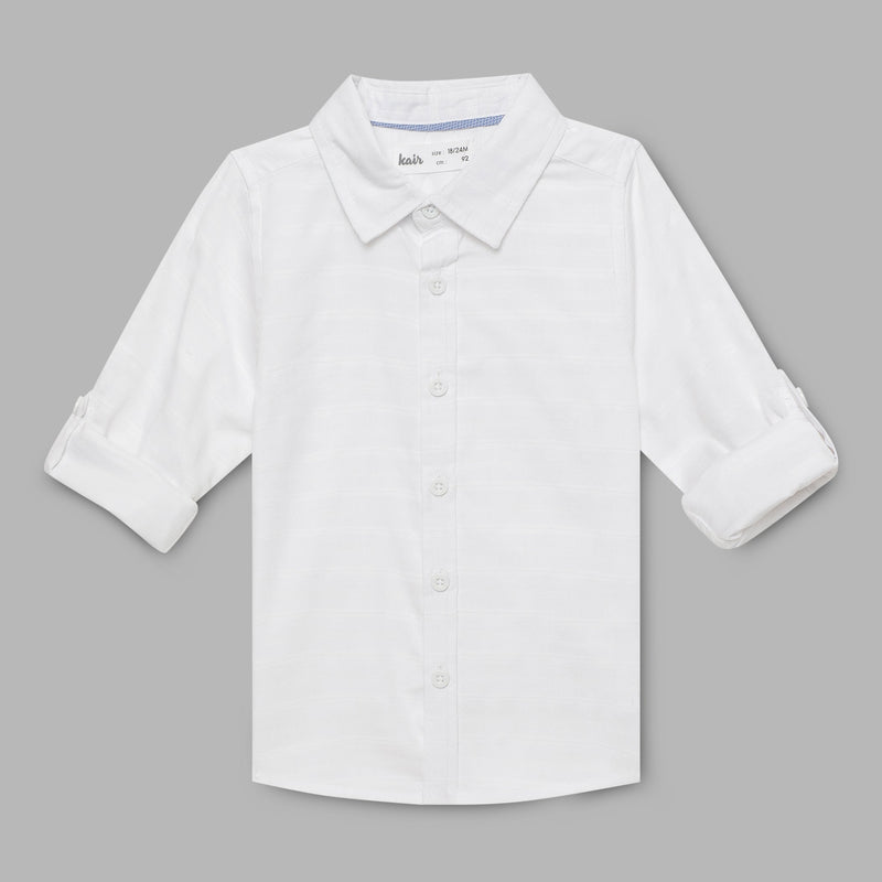 Baby Boys Collar Neck Roll Up Sleeve Shirt