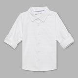Baby Boys Collar Neck Roll Up Sleeve Shirt