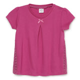 Girls Round Neck Puff Sleeve Top