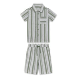Boys Collar Neck Half Sleeve Shirt With Shorts(2pcs co-ord set)