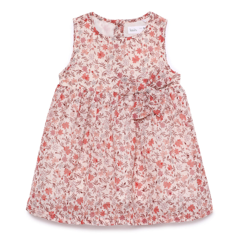 Baby Girls Decorative Sleeveless Printed Dress