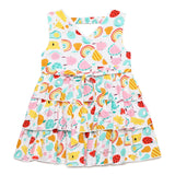 Baby Girls 'V' Neck Sleeveless Printed Layered Dress