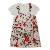 Kid Girls Pinafore Dress With Inner T-Shirt(2pcs set)