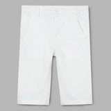 Kid Boys Solid Twill Off White Bermuda