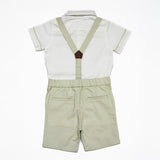 Baby Boys Shirt With Suspender Shorts and Bow Tie(3pcs set)