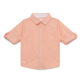 Baby Boys Collar Neck Roll Up Sleeve Polka Dot Printed Shirt