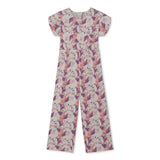 Kid Girls Printed Petal Sleeve Jumpsuit
