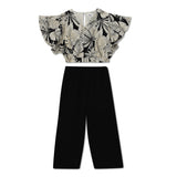 Kid Girls Flutter Sleeve Cropped Top