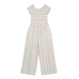 Kid Girls Round Neck Raglan Sleeve Jumpsuit
