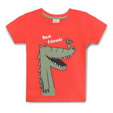 Baby Boys Round Neck Half Sleeve Coral Graphic Printed T-Shirt